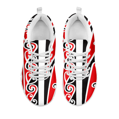 Maori Tribal Print White Sneakers