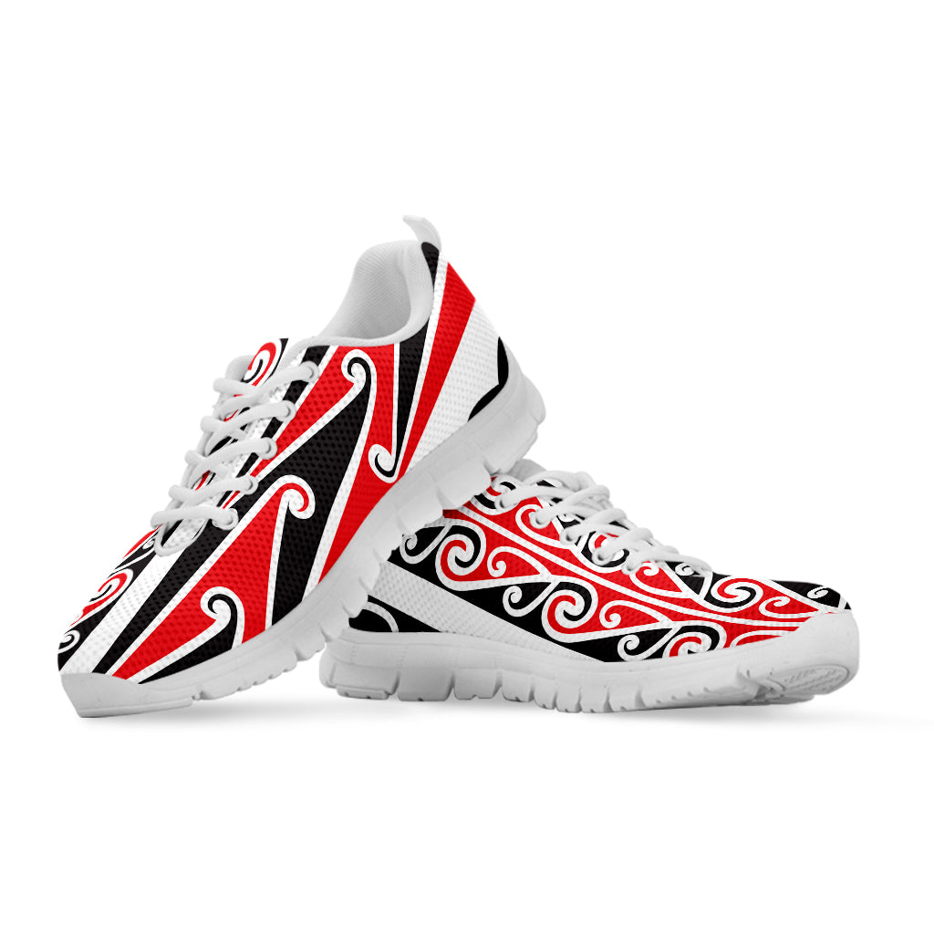 Maori Tribal Print White Sneakers