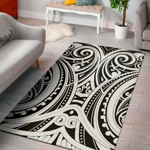 Maori Tribal Tattoo Pattern Print Area Rug