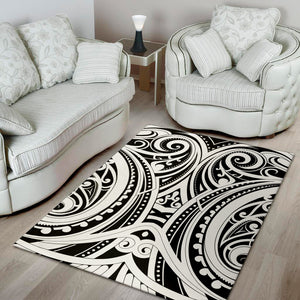 Maori Tribal Tattoo Pattern Print Area Rug