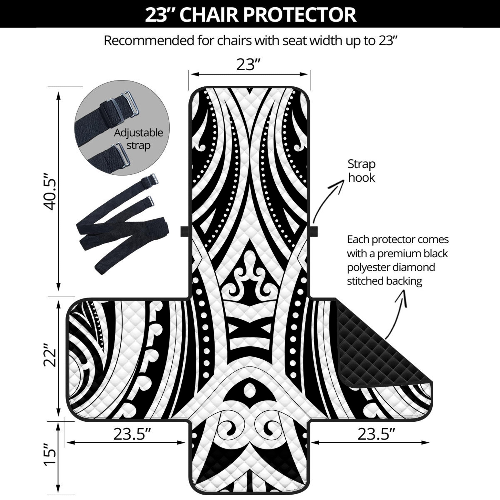 Maori Tribal Tattoo Pattern Print Armchair Protector