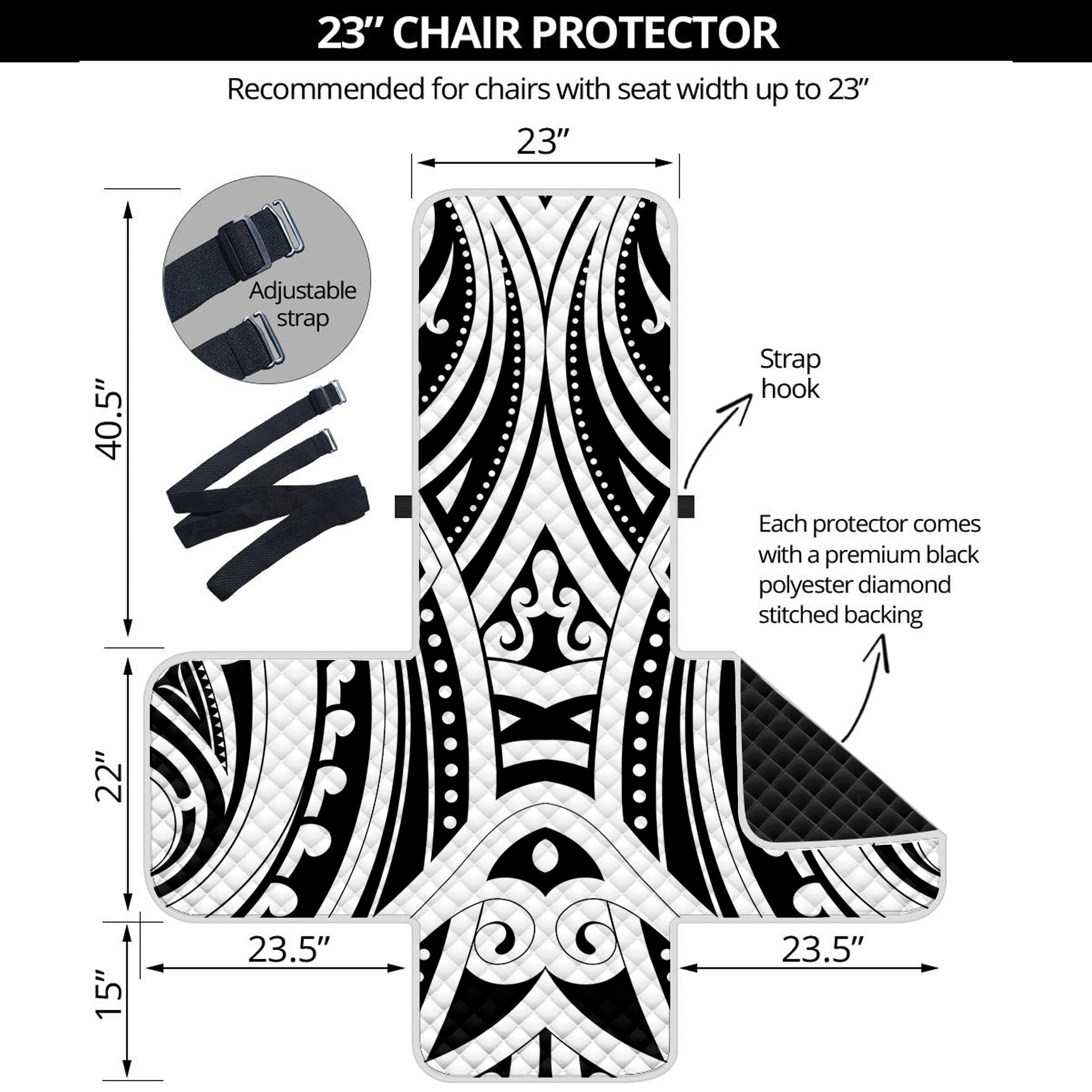 Maori Tribal Tattoo Pattern Print Armchair Protector