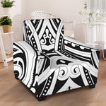 Maori Tribal Tattoo Pattern Print Armchair Slipcover