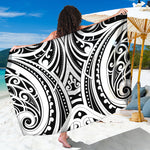 Maori Tribal Tattoo Pattern Print Beach Sarong Wrap