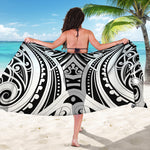 Maori Tribal Tattoo Pattern Print Beach Sarong Wrap