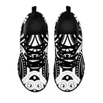 Maori Tribal Tattoo Pattern Print Black Sneakers