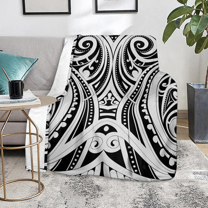 Maori Tribal Tattoo Pattern Print Blanket