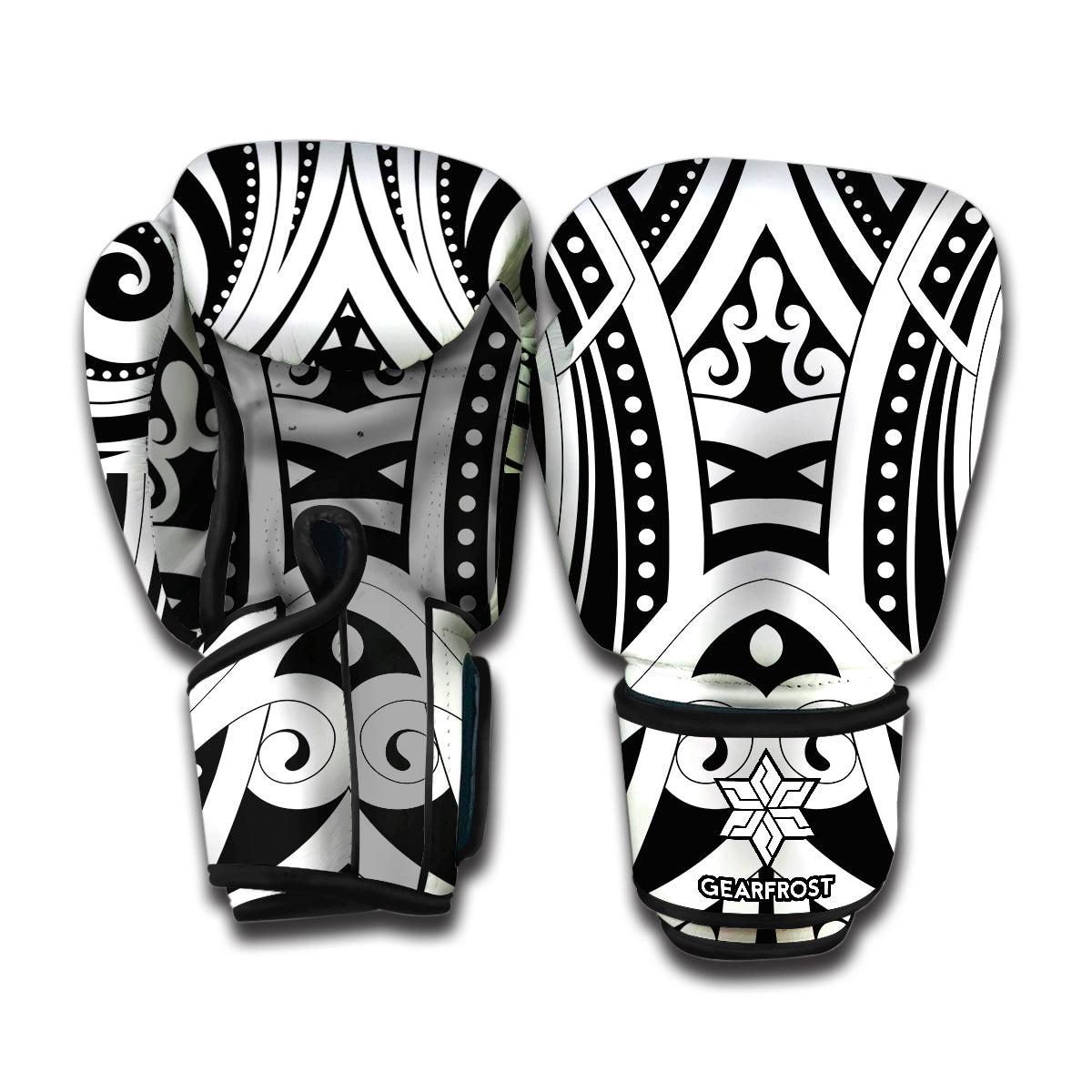 Maori Tribal Tattoo Pattern Print Boxing Gloves