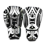 Maori Tribal Tattoo Pattern Print Boxing Gloves