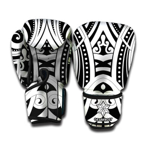 Maori Tribal Tattoo Pattern Print Boxing Gloves