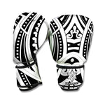 Maori Tribal Tattoo Pattern Print Boxing Gloves