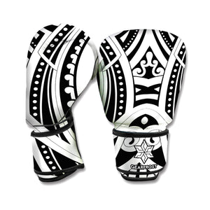 Maori Tribal Tattoo Pattern Print Boxing Gloves