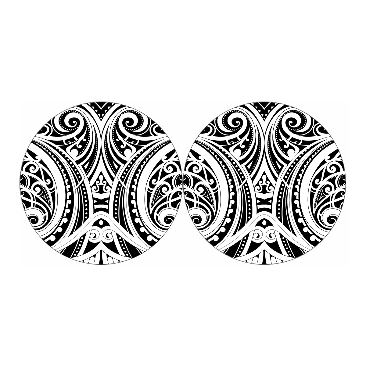 Maori Tribal Tattoo Pattern Print Car Coasters