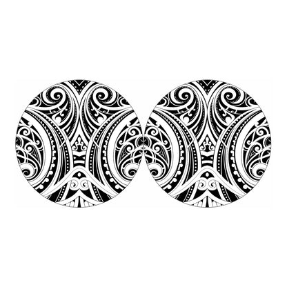 Maori Tribal Tattoo Pattern Print Car Coasters