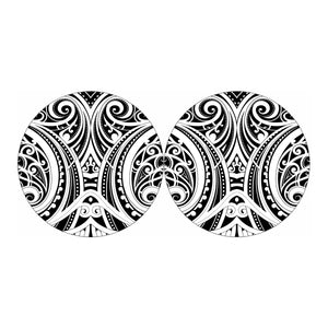 Maori Tribal Tattoo Pattern Print Car Coasters