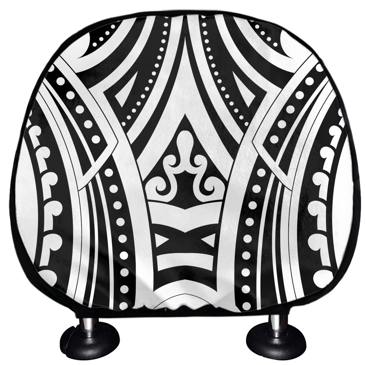 Maori Tribal Tattoo Pattern Print Car Headrest Covers