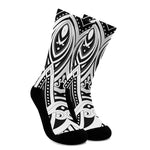 Maori Tribal Tattoo Pattern Print Crew Socks