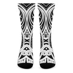 Maori Tribal Tattoo Pattern Print Crew Socks