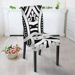 Maori Tribal Tattoo Pattern Print Dining Chair Slipcover