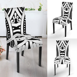 Maori Tribal Tattoo Pattern Print Dining Chair Slipcover