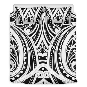 Maori Tribal Tattoo Pattern Print Duvet Cover Bedding Set