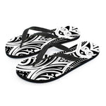 Maori Tribal Tattoo Pattern Print Flip Flops