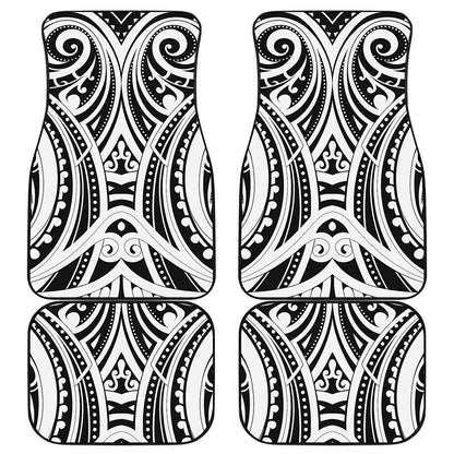 Maori Tribal Tattoo Pattern Print Front and Back Car Floor Mats