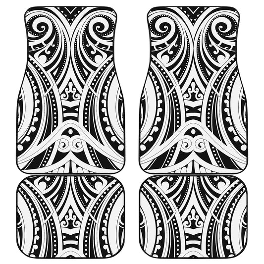 Maori Tribal Tattoo Pattern Print Front and Back Car Floor Mats