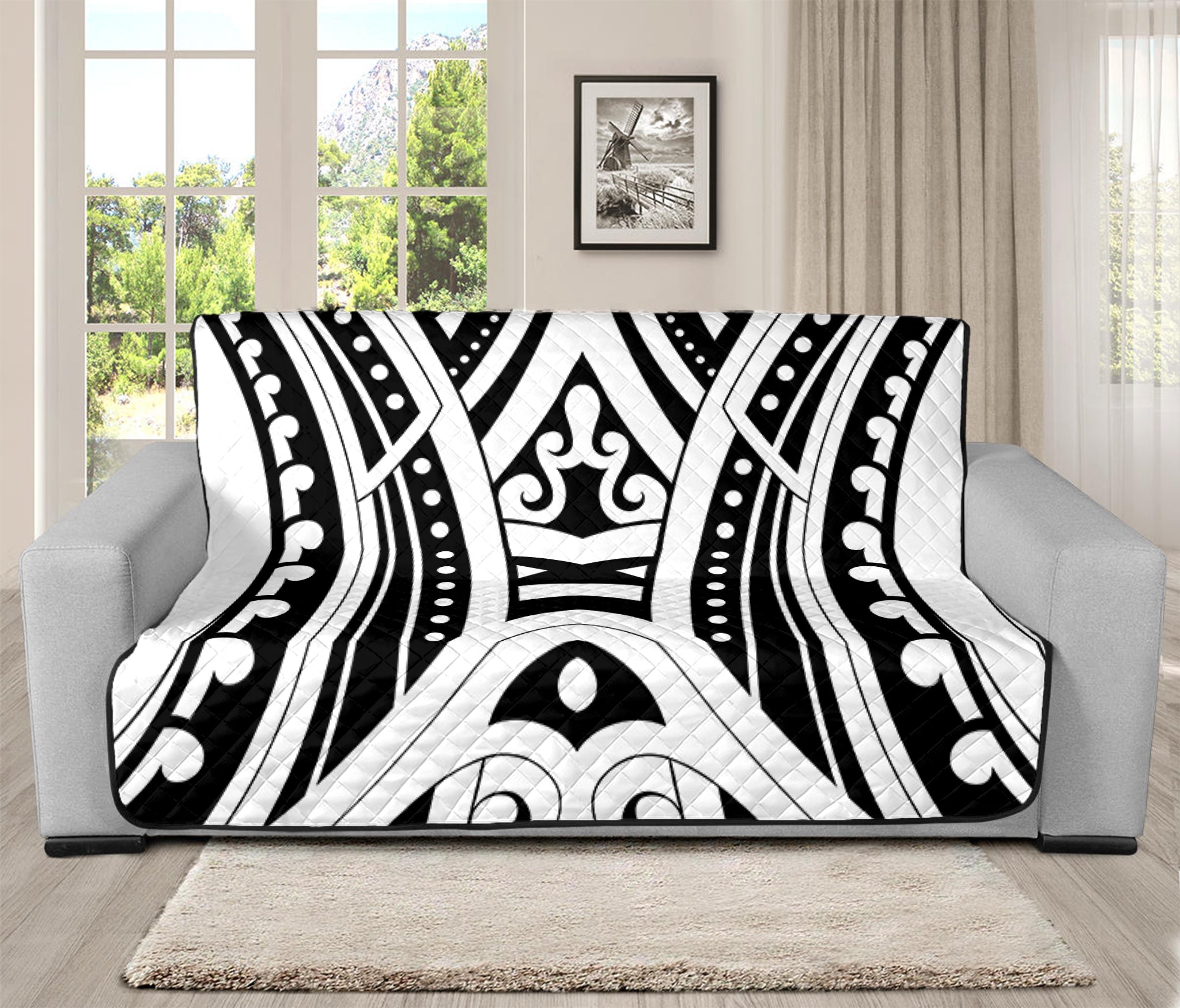 Maori Tribal Tattoo Pattern Print Futon Protector