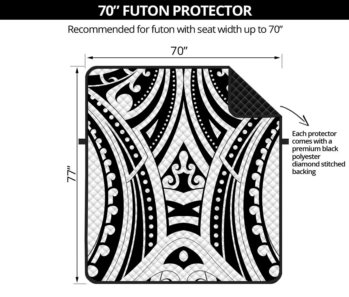 Maori Tribal Tattoo Pattern Print Futon Protector