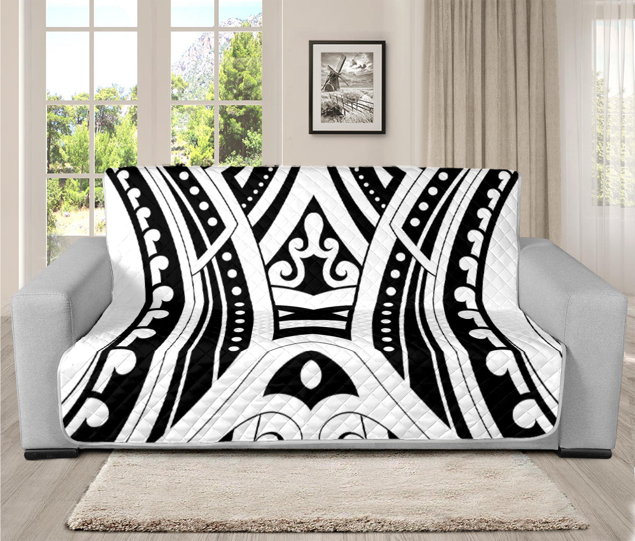 Maori Tribal Tattoo Pattern Print Futon Protector