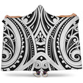 Maori Tribal Tattoo Pattern Print Hooded Blanket