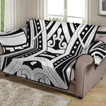 Maori Tribal Tattoo Pattern Print Loveseat Protector