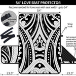 Maori Tribal Tattoo Pattern Print Loveseat Protector