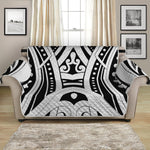 Maori Tribal Tattoo Pattern Print Loveseat Protector