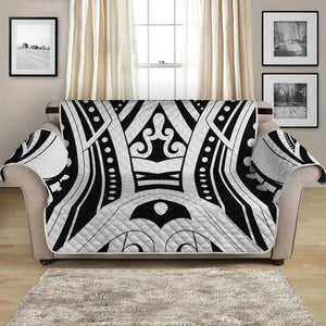 Maori Tribal Tattoo Pattern Print Loveseat Protector