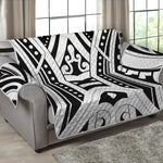 Maori Tribal Tattoo Pattern Print Loveseat Protector