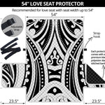 Maori Tribal Tattoo Pattern Print Loveseat Protector