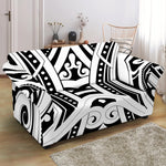 Maori Tribal Tattoo Pattern Print Loveseat Slipcover