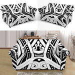 Maori Tribal Tattoo Pattern Print Loveseat Slipcover