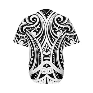 Maori Tribal Tattoo Pattern Print Men's Baseball Jersey