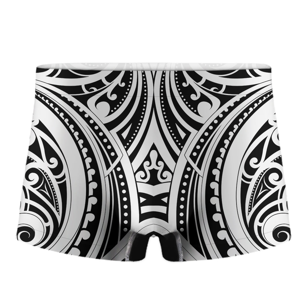 Maori Tribal Tattoo Pattern Print Men's Boxer Briefs