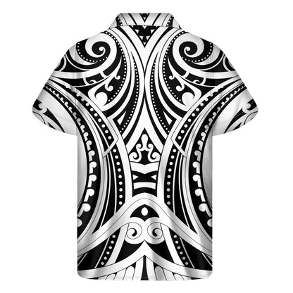 Maori Tribal Tattoo Pattern Print Men's Short Sleeve Shirt