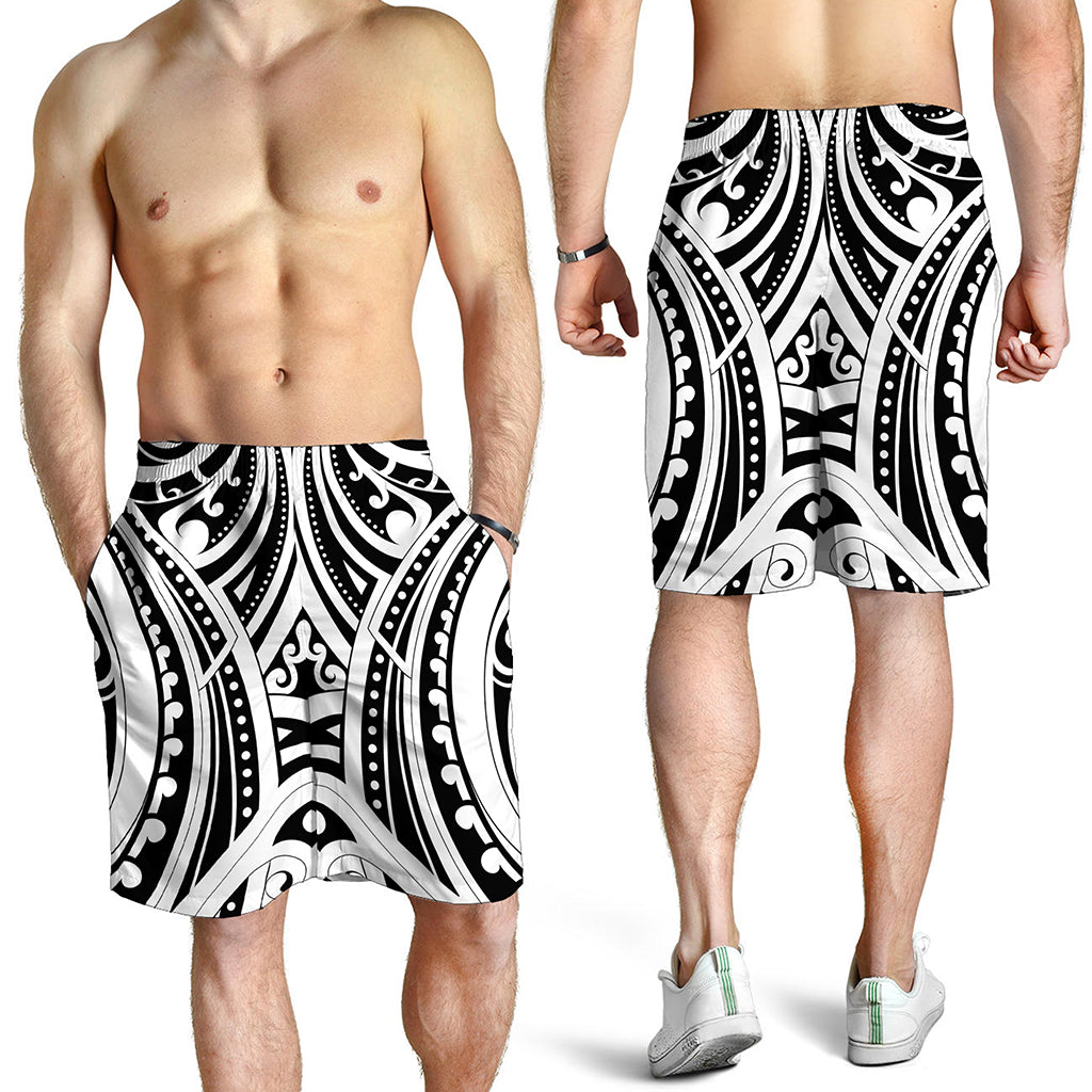 Maori Tribal Tattoo Pattern Print Men's Shorts