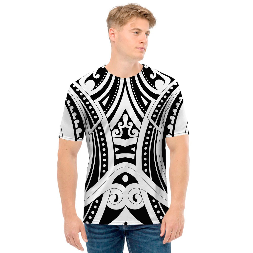 Maori Tribal Tattoo Pattern Print Men's T-Shirt