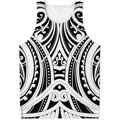 Maori Tribal Tattoo Pattern Print Men's Tank Top