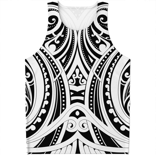 Maori Tribal Tattoo Pattern Print Men's Tank Top