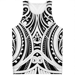 Maori Tribal Tattoo Pattern Print Men's Tank Top