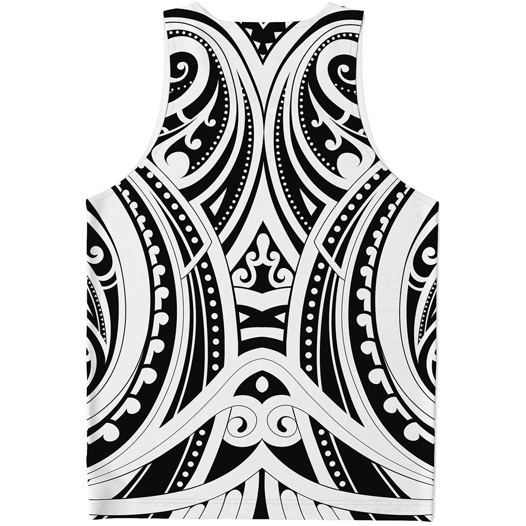 Maori Tribal Tattoo Pattern Print Men's Tank Top