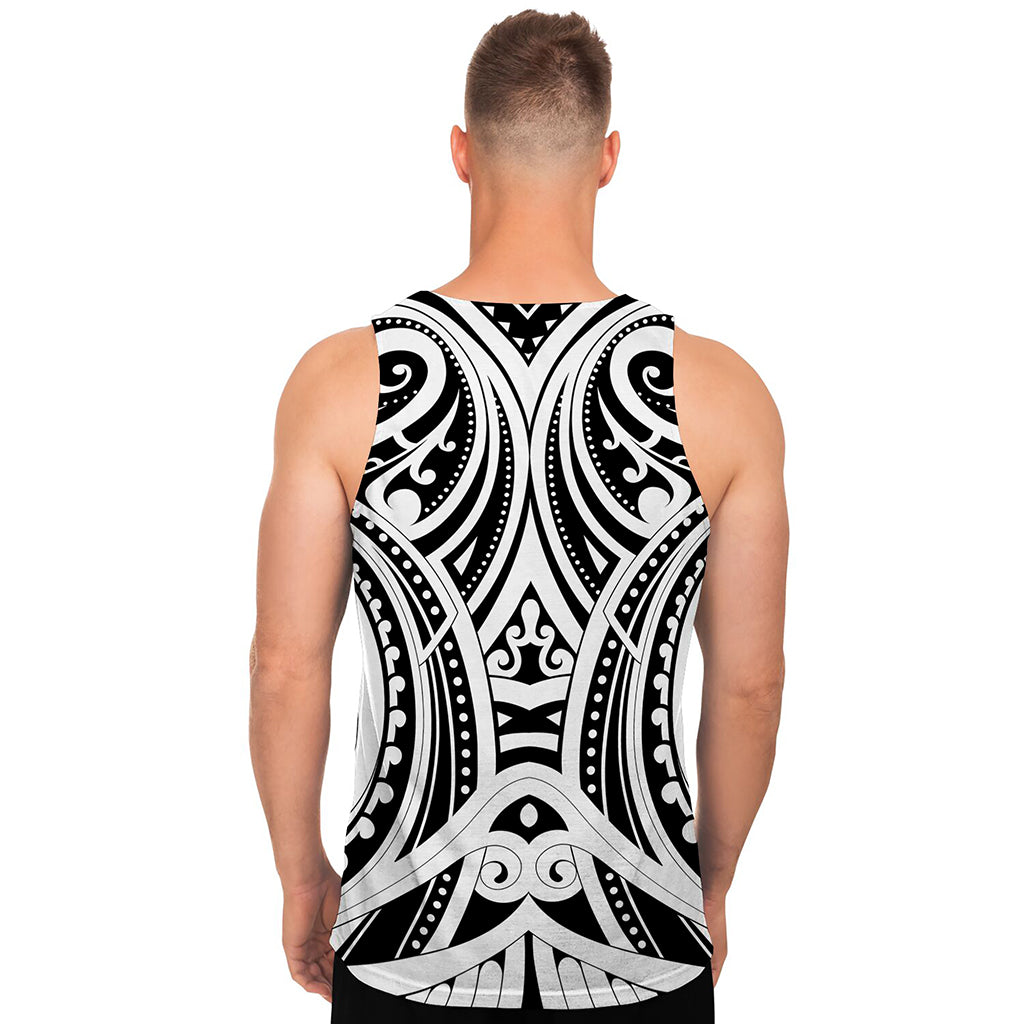 Maori Tribal Tattoo Pattern Print Men's Tank Top